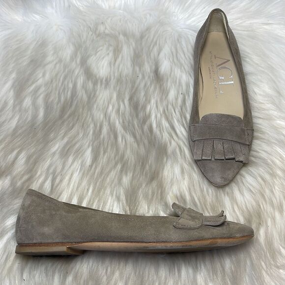 AGL Attilio Giusti Leombruni Tan Suede Slip On Loafers Sz 36/US 6 - Picture 1 of 7